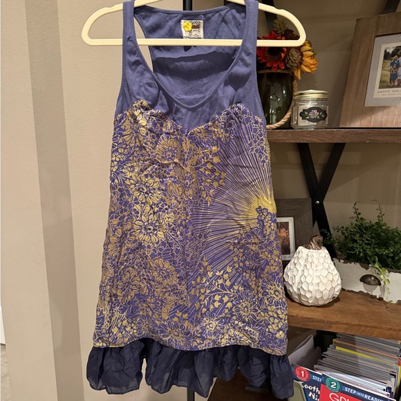 Free People Dresses & Skirts - FP Gold Floral Patterned Tank Dress